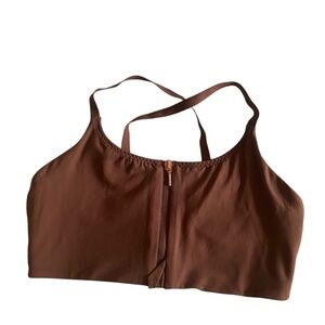 Athleta Empower Brown Cross-Back Sports Bra size L